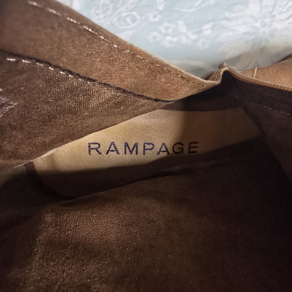 Rampage Tan Ankle Boots with Colorful Accents Open Toe Boho Size 8 - Picture 9 of 10
